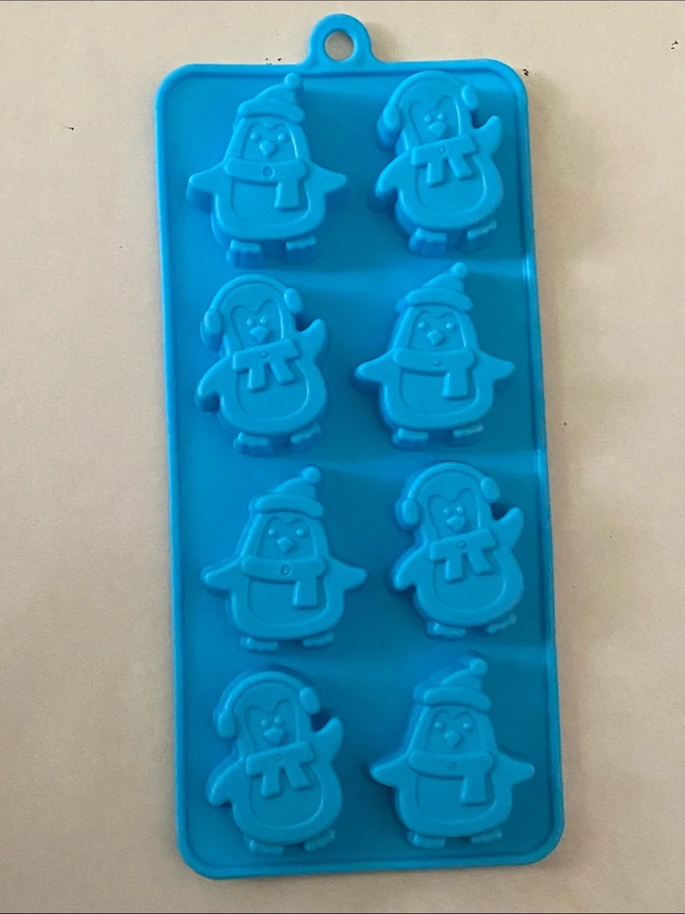BLUE Silicone Penguin Ice Cube Tray Freeze Bake Chocolate Mold